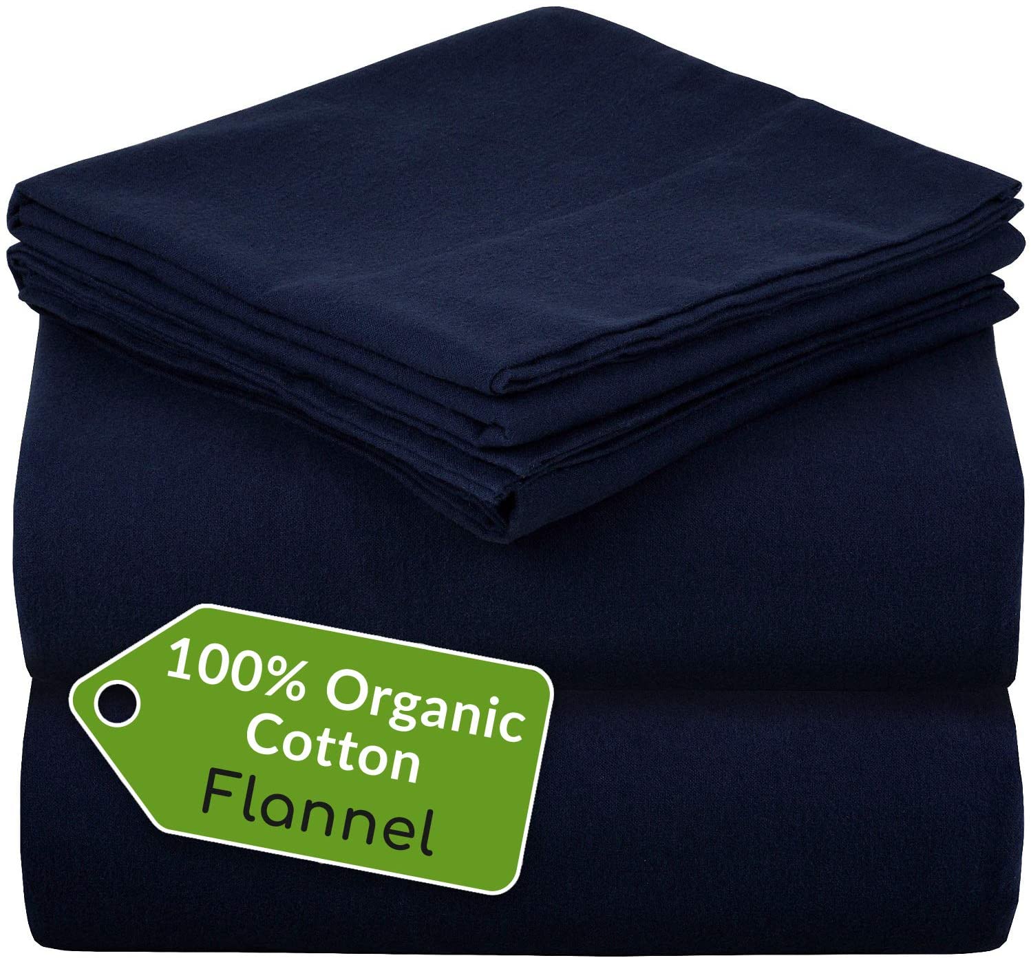 Mellanni Organic Breathable Cotton King-Size Flannel Sheets, 4-Piece