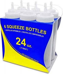New Star Foodservice Refillable Squeeze Bottles For Sauces, 6-Pack