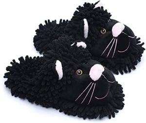ofoot Mop Flannel Cat Slippers