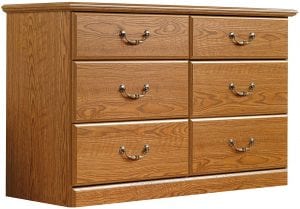 Sauder Orchard Hills Oak Finish Six Drawer Dresser