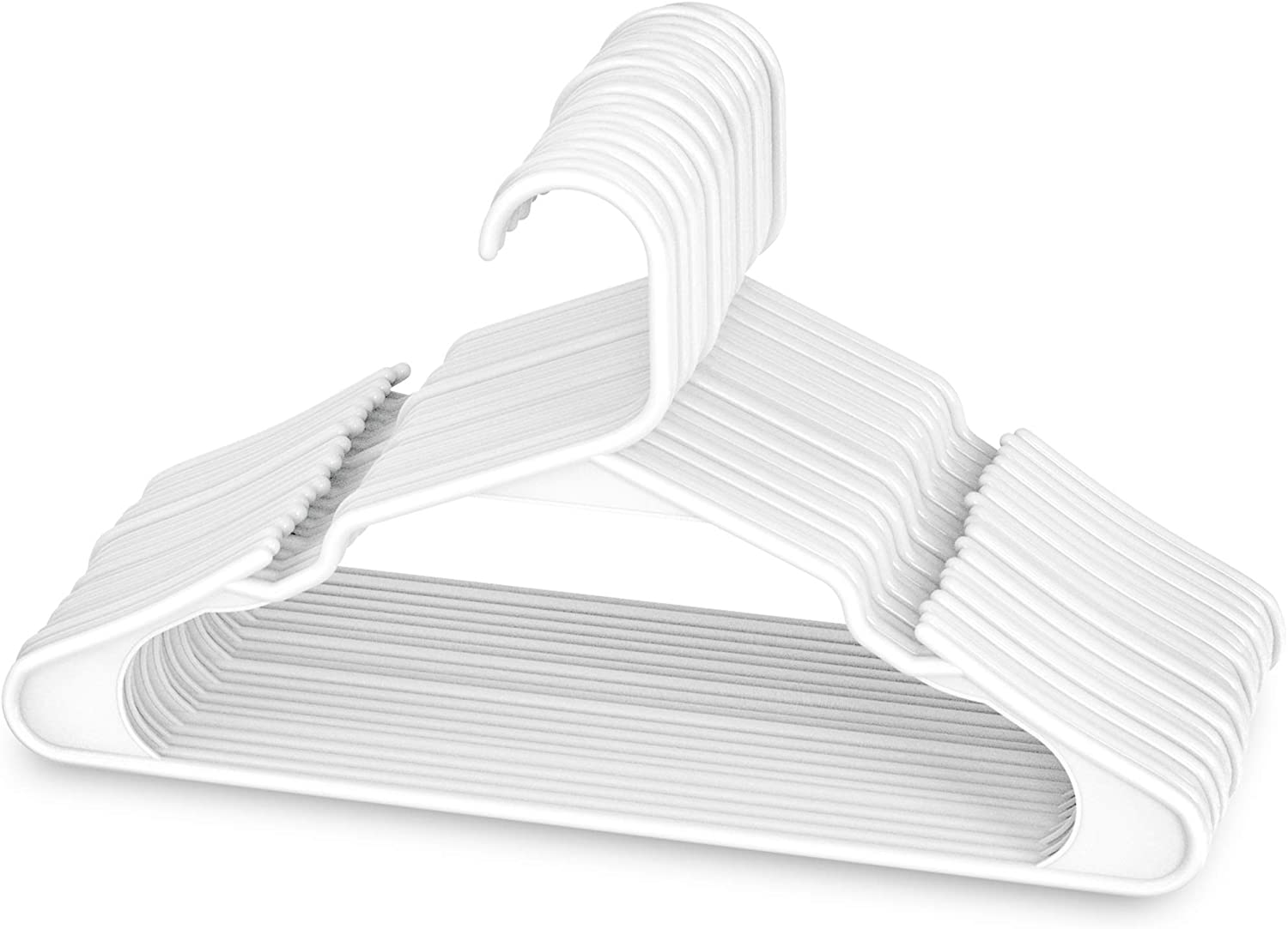Sharpty Long-Lasting Slim White Hangers, 20-Pack