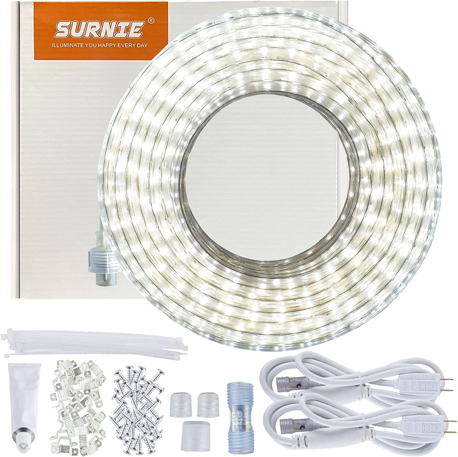 SURNIE Extendable Outdoor Rope Light, 50-Foot