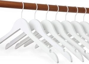 Topia Hanger Non-Slip Notched White Hangers, 10-Pack