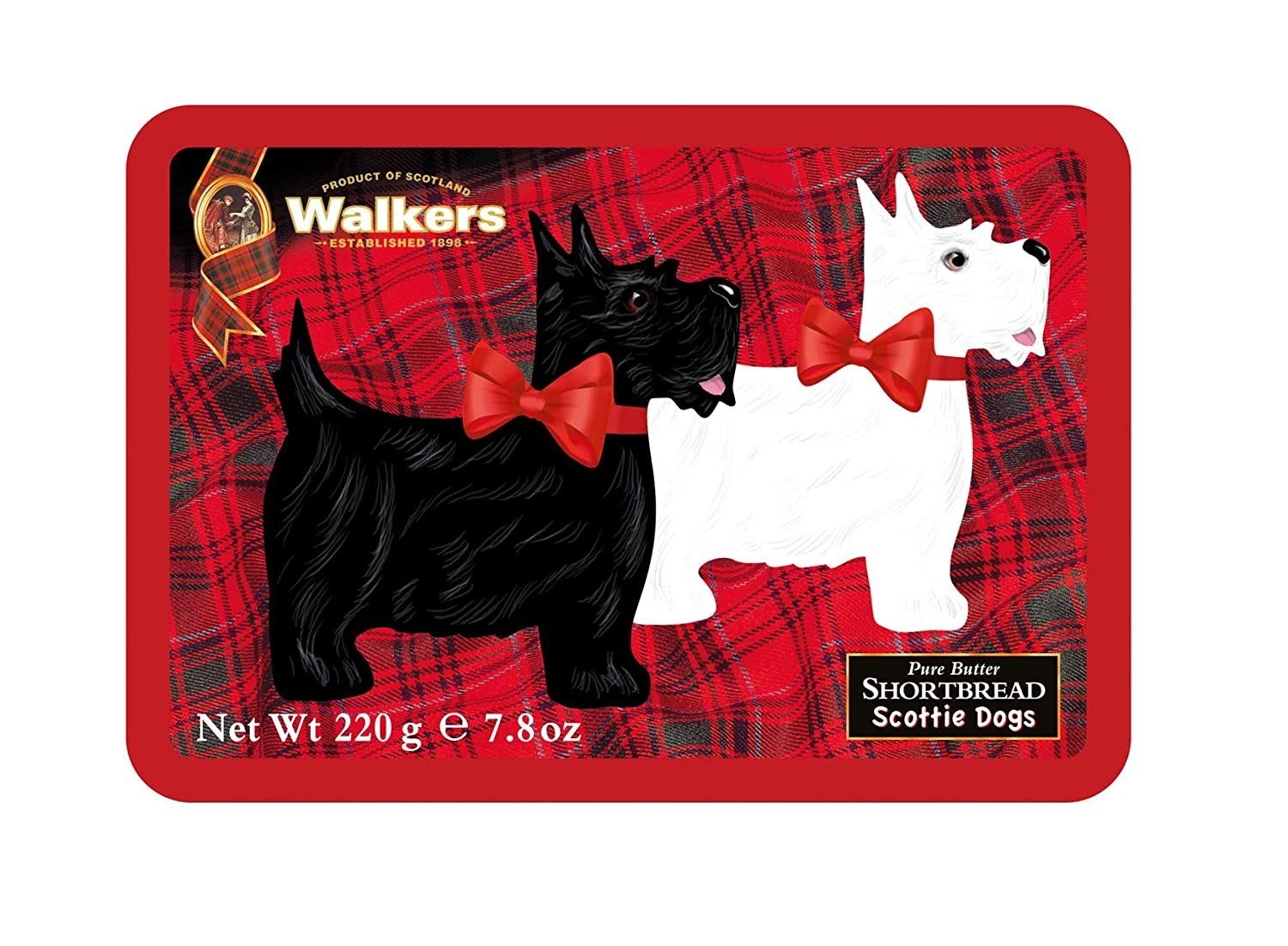 Walkers Dog-Lovers Shortbread Scottie Shaped Cookies Tin, 7.8-Ounce