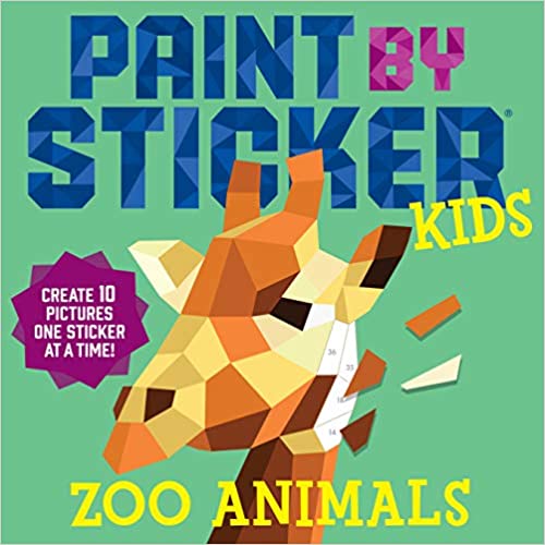 Workman Publishing Paint By Sticker Kids: Zoo Animals Girls’ Toy, Age 5