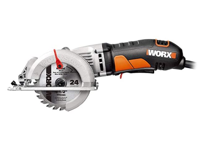 WORX WX429L Portable Angled Circular Saw, 4.5-Inch