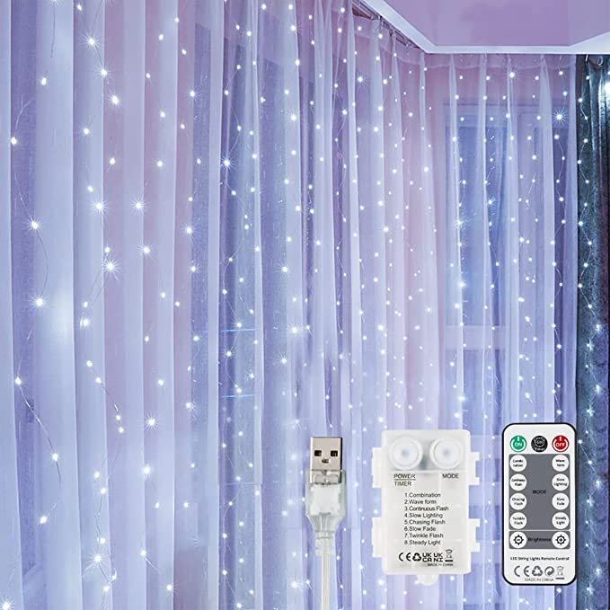 YEOLEH Safe Touch Hanging Curtain Lights