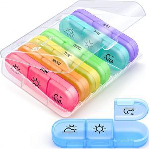 Zikee Portable Pill Organizer 3-Times-A-Day