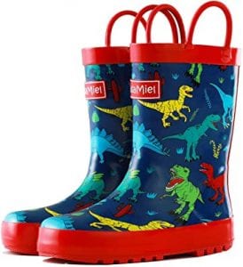 CasaMiel Kids’ Toddler T-Rex Rubber Rain Boots