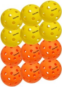 EasyTime Orange & Yellow Pickleball Balls, 12-Pack