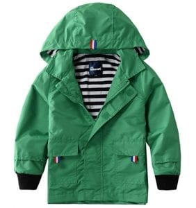 Hiheart Kids’ Cotton Lined Waterproof Hooded Rain Jacket