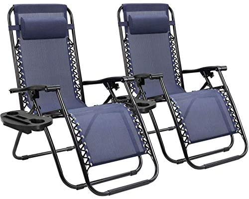 Homall No Assemble Lockable Lawn Chairs, 2-Pack