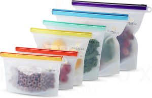 Homelux Theory Eco-Friendly Silicone Food Storage Bags, 6-Pack