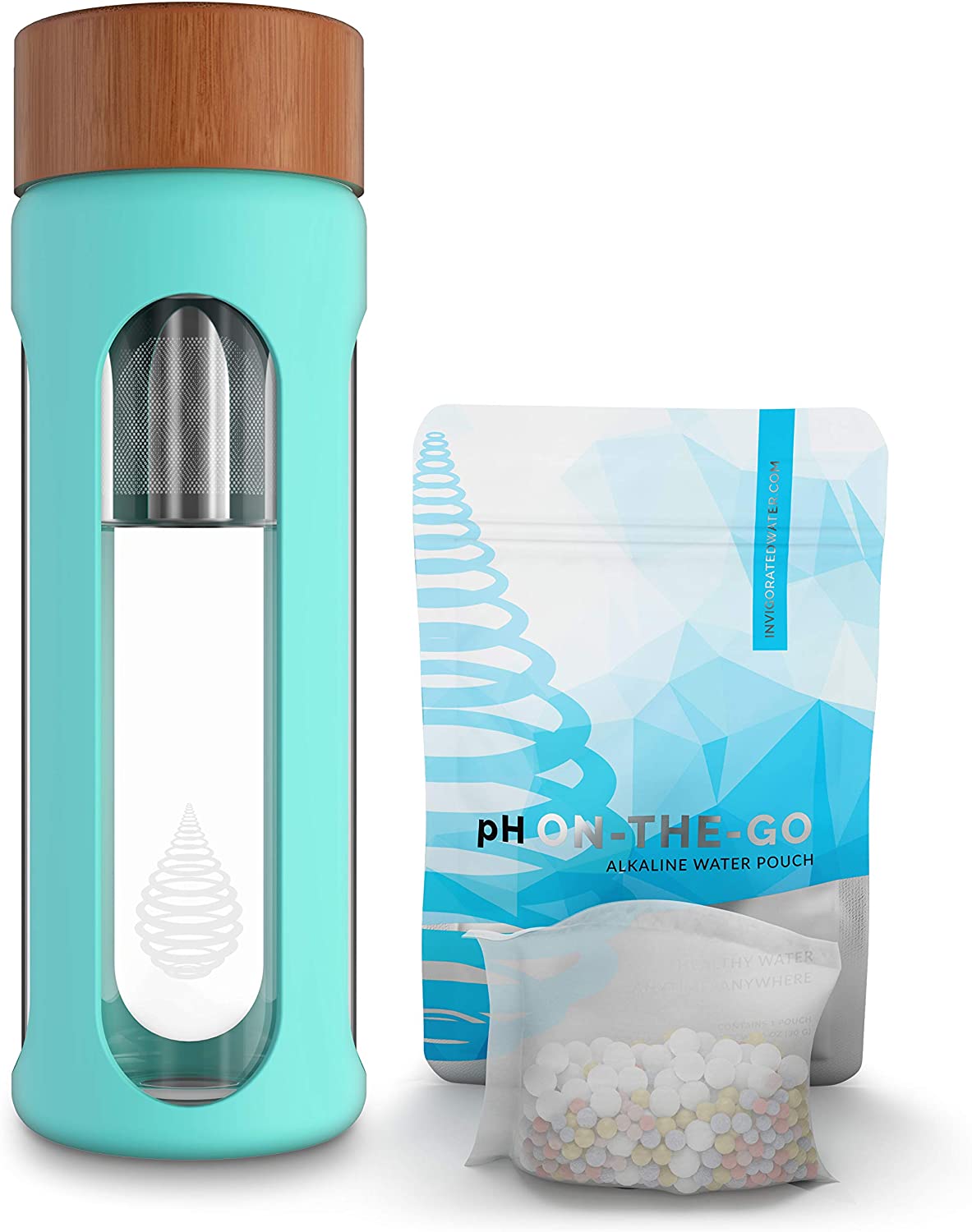 Invigorated Water pH HYDRATE On-The-Go Water Filter Bottle, 20-Ounce