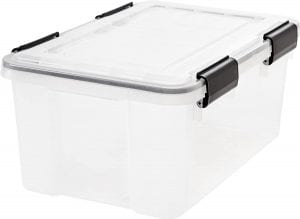 IRIS USA Stackable Reinforced Lid Storage Container, 19-Quart