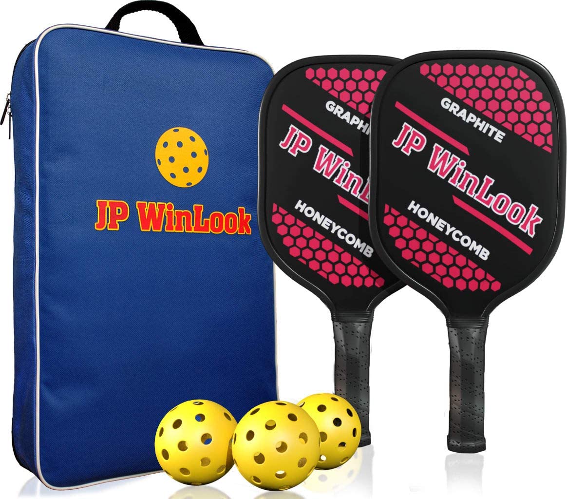 Velocity Pickleball Paddle Set 2 Pack with 4 Pickle Balls 