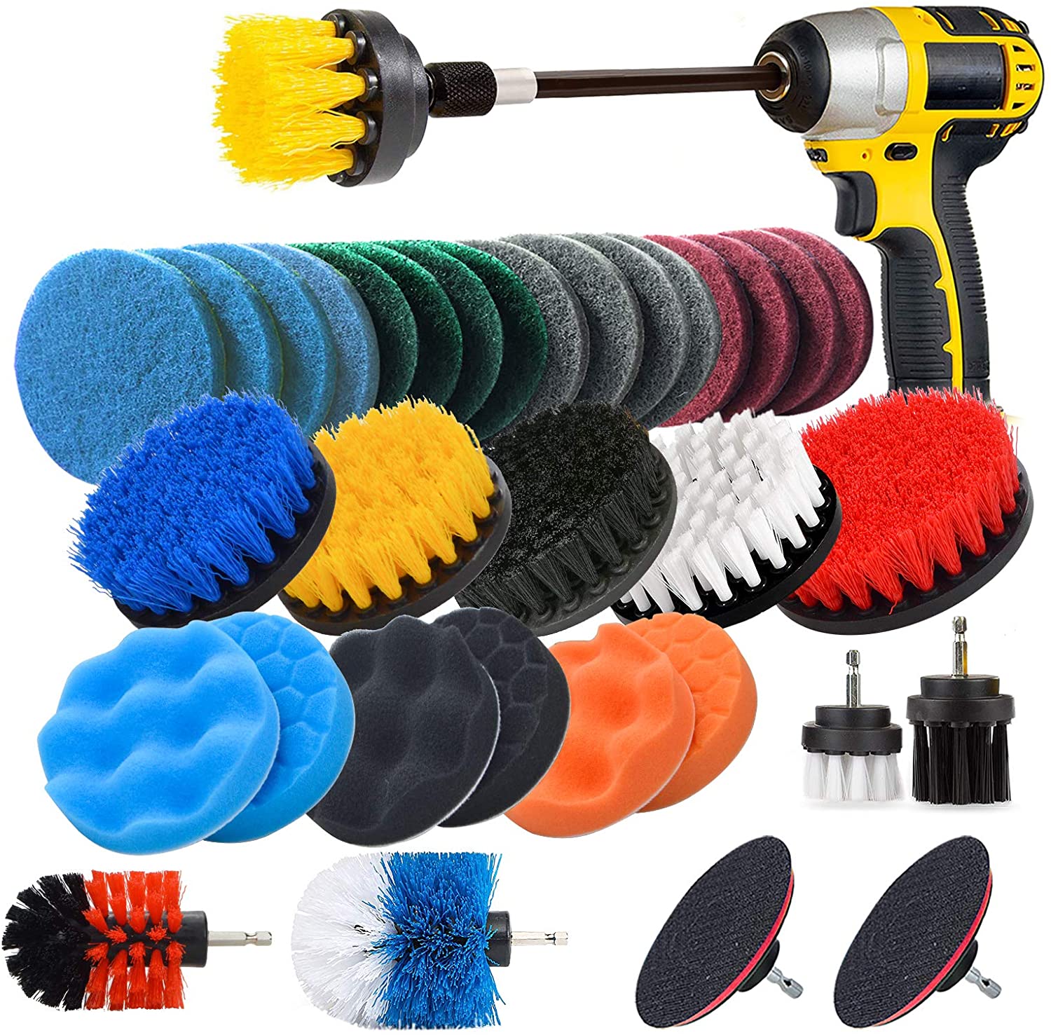 Drill Brush Cleaner Scrubbing for Bathroom Tub Shower Kitchen Car Auto Cleaning