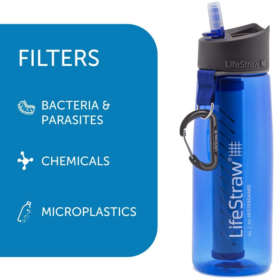 LifeStraw Go Reusable Water Filter Bottle, 22-Ounce