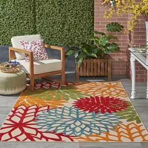 Nourison Aloha Floral Easy Clean Outdoor Area Rug