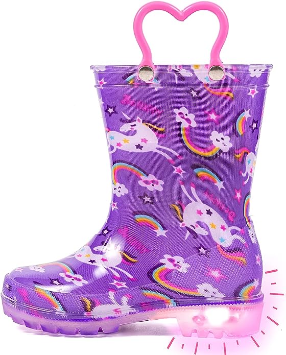 Outee Light-Up Girls’ Rain Boots Size 1