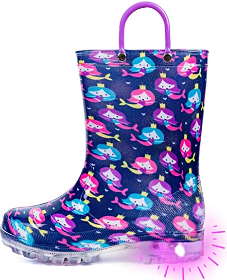 Outee Light-Up Girls’ Rain Boots Size 1