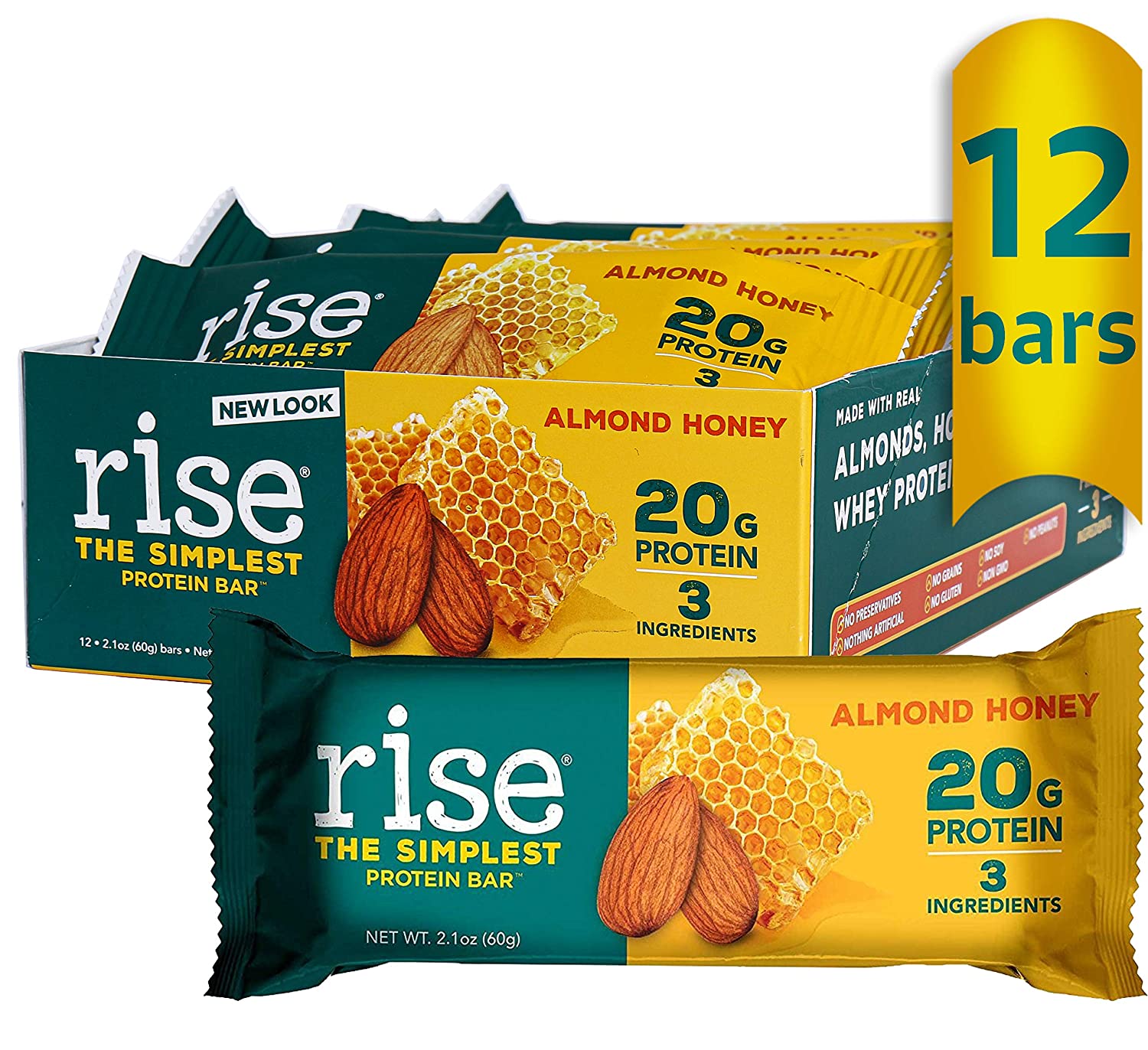 Rise Whey Handmade Protein Bars, 12-Count