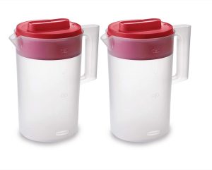 RUBBERMAID Covered Plastic Pitcher Set, 2-Pack