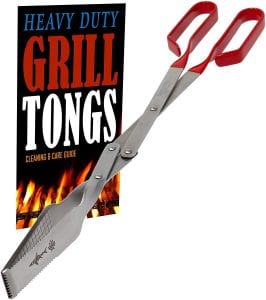 Shark BBQ Knife Edge Extra Long Barbecue Grilling Tongs