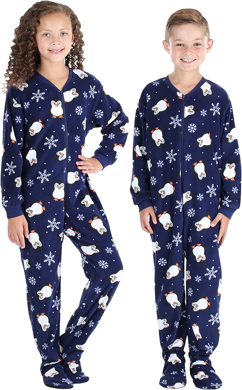 SleepytimePJs Front Zipper Footie Pajamas For Kids