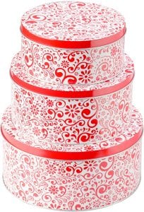 StarPack Home Festive Cookie Tins, 3-Pack