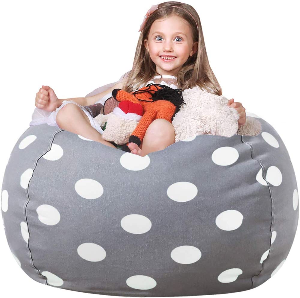 WEKAPO Kid’s Stuffed Animal Storage Bean Bag Chair Cover