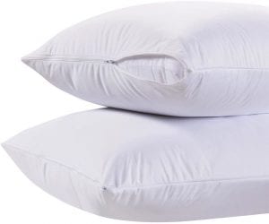 White Classic Machine Washable Pillow Protectors, 2-Pack