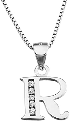 YFN Sterling Silver Pendant Initial Necklace