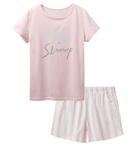 Jashe Cotton Short Set Pajamas For Girls, 2-Piece