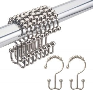 Amazer Double Glide Shower Curtain Hooks Rings