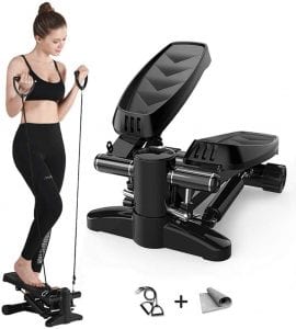 Arcwares Portable Mini Stair Stepper Machine With Resistance Bands
