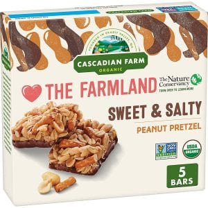 Cascadian Farm Organic Sweet & Salty Peanut Pretzel Chewy Granola Bars, 5-Pack