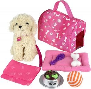 Click N’ Play Plush Puppy Carrier Set Girls’ Toy