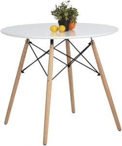 Coavas 31.5-Inch Round Dining Table, White