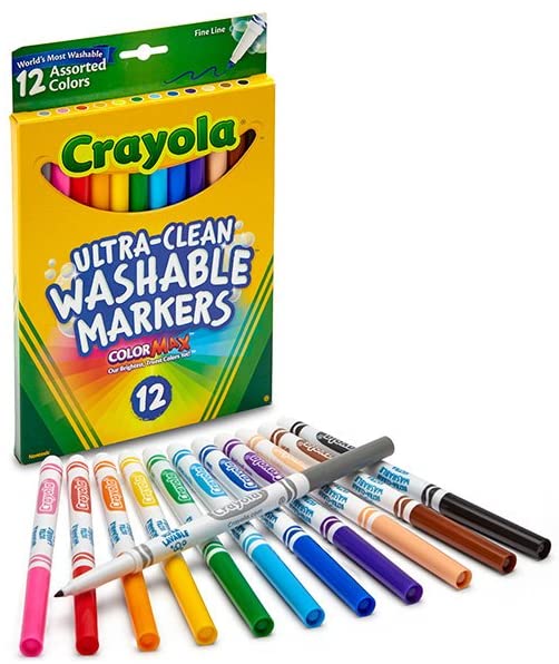 Crayola Ultra-Clean School Markers, 12-Count