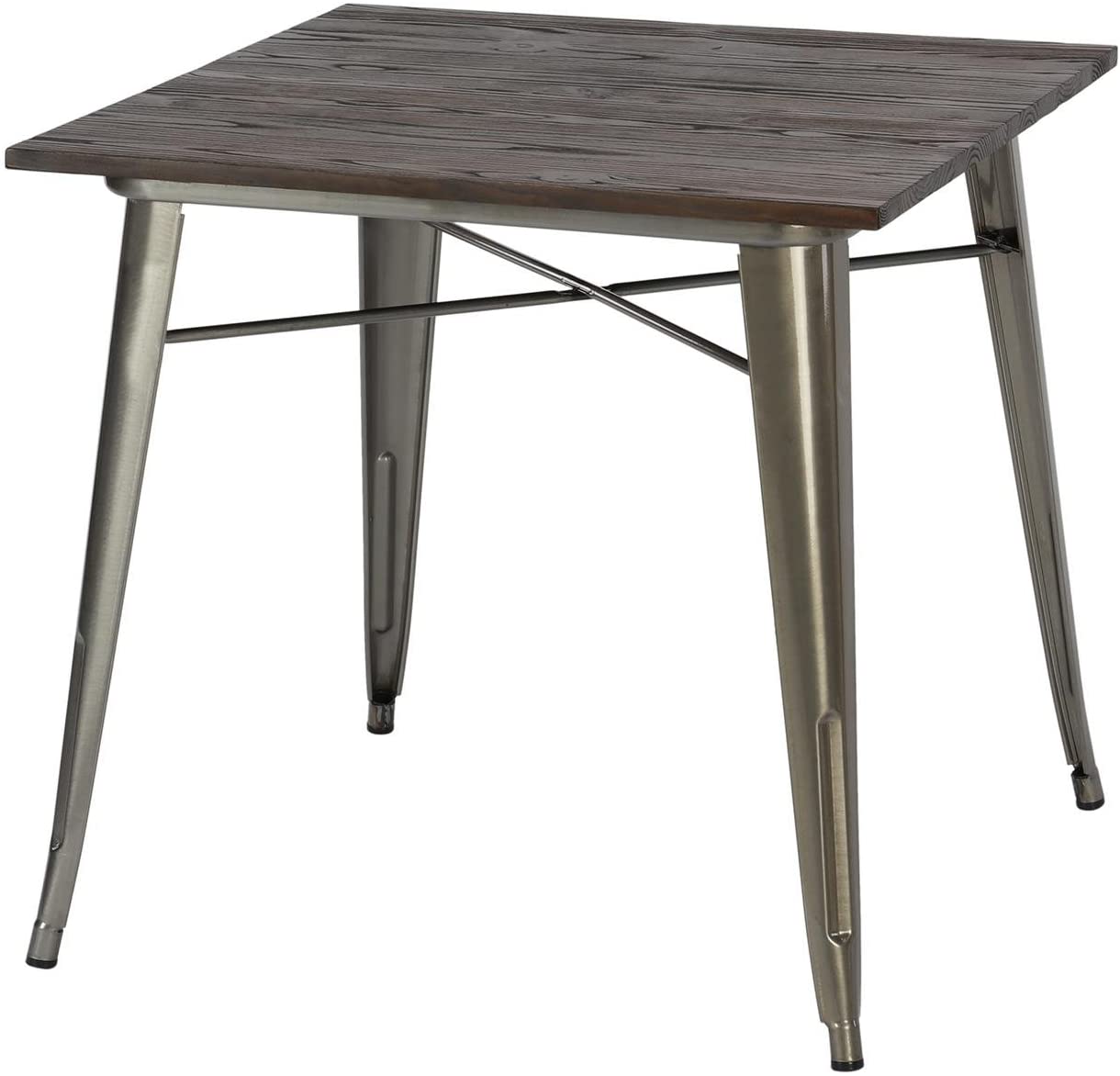 DHP Fusion Metal & Wood 31.5-Inch Square Dining Table