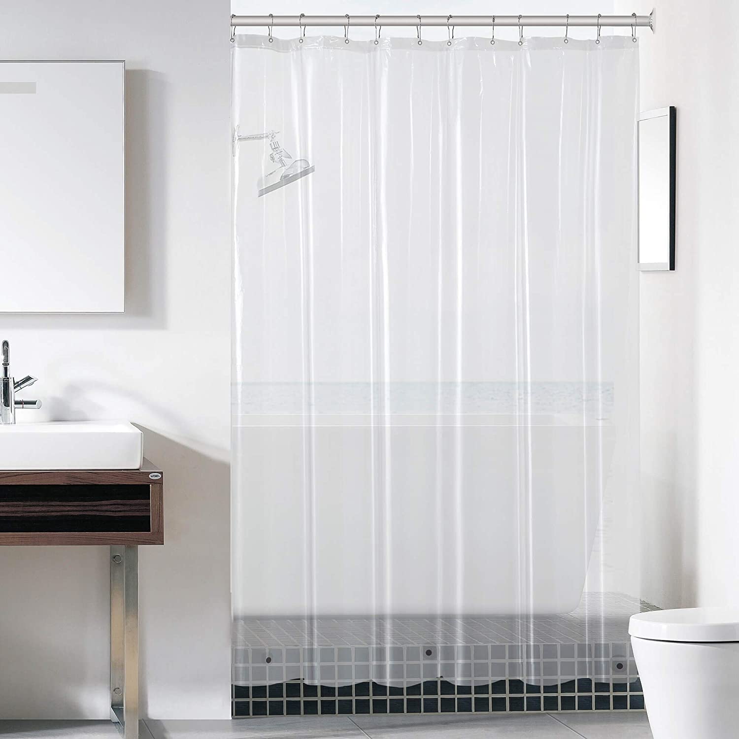 downluxe Heavy Duty PEVA Clear Shower Curtain Liner
