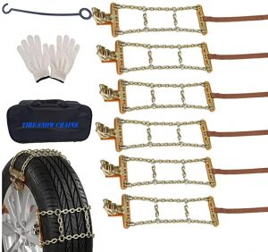 FUN-DRIVING All-Weather Adjustable Snow Chain, Set Of 6