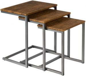 Giantex Reinforced Steel Frame Nesting Coffee Table Set, 3-Piece