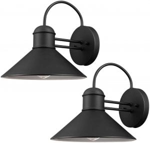 Globe Electric 44165 Sebastien Dimmable Outdoor Wall Sconce, 2-Pack