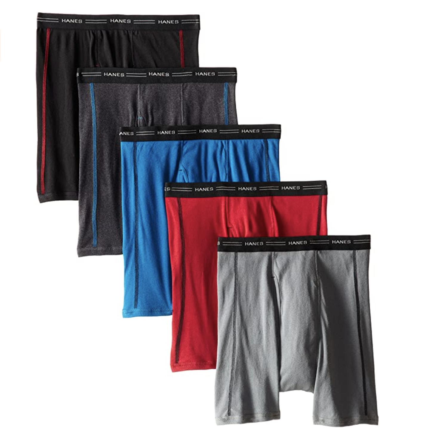 Hanes Men’s Sports-Inspired Cool Dri Boxer Brief, 5-Pack
