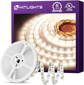 HitLights Indoor White LED Strip Lights, 16.4-Foot