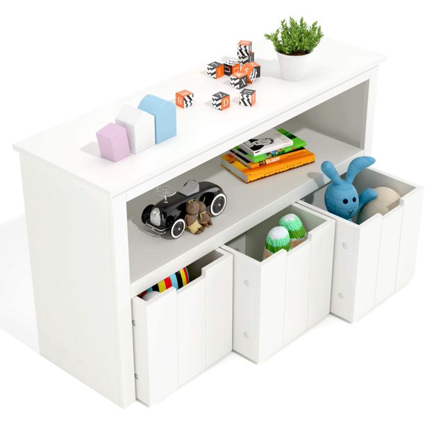 Homfa Kids No Mess Organizing Toy Storage Cabinet