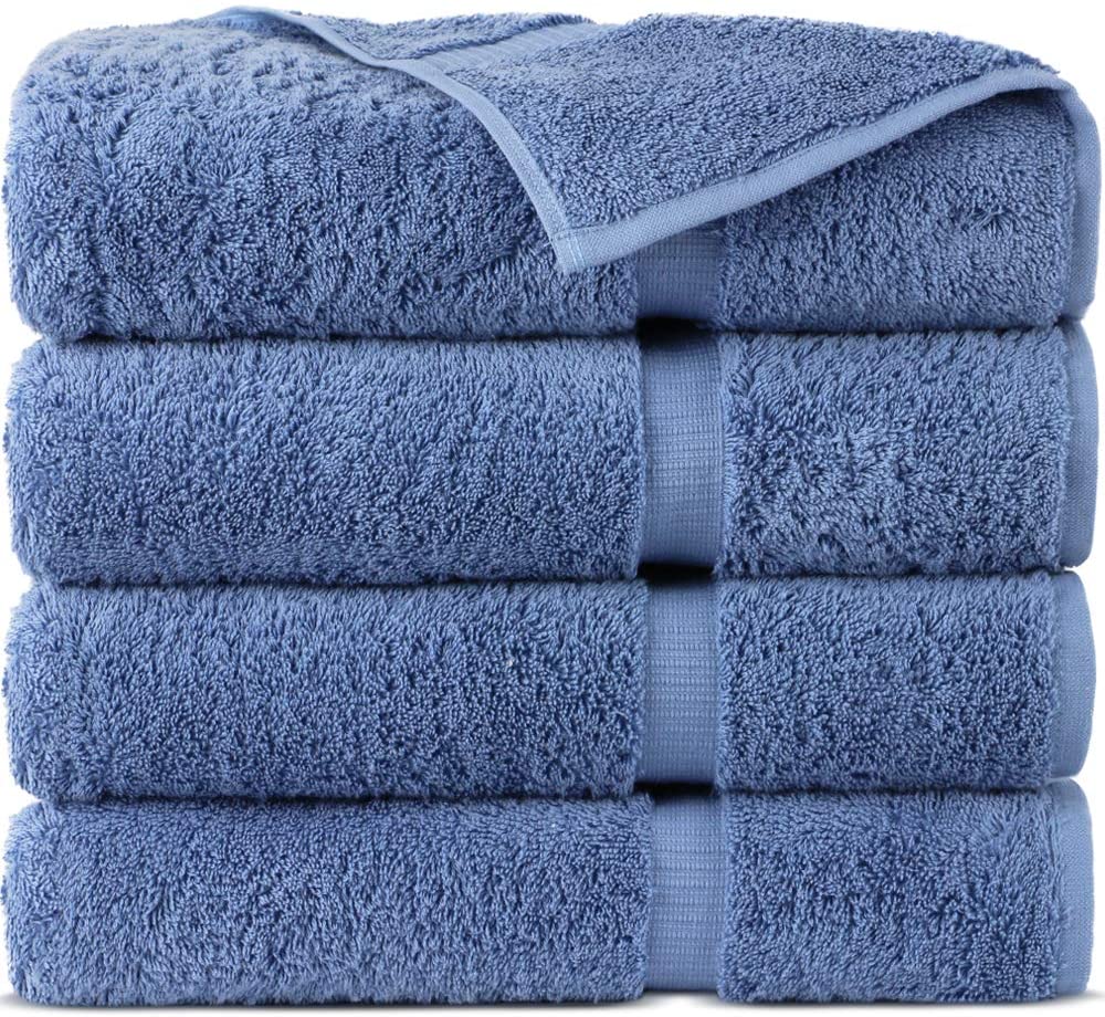 Indulge Linen Machine Washable Cotton Bath Towels, 4-Piece