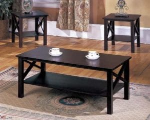King’s Brand Rectangle Coffee Table Set, 3-Piece